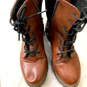 (Free Shipping) Brown Combat Boots
